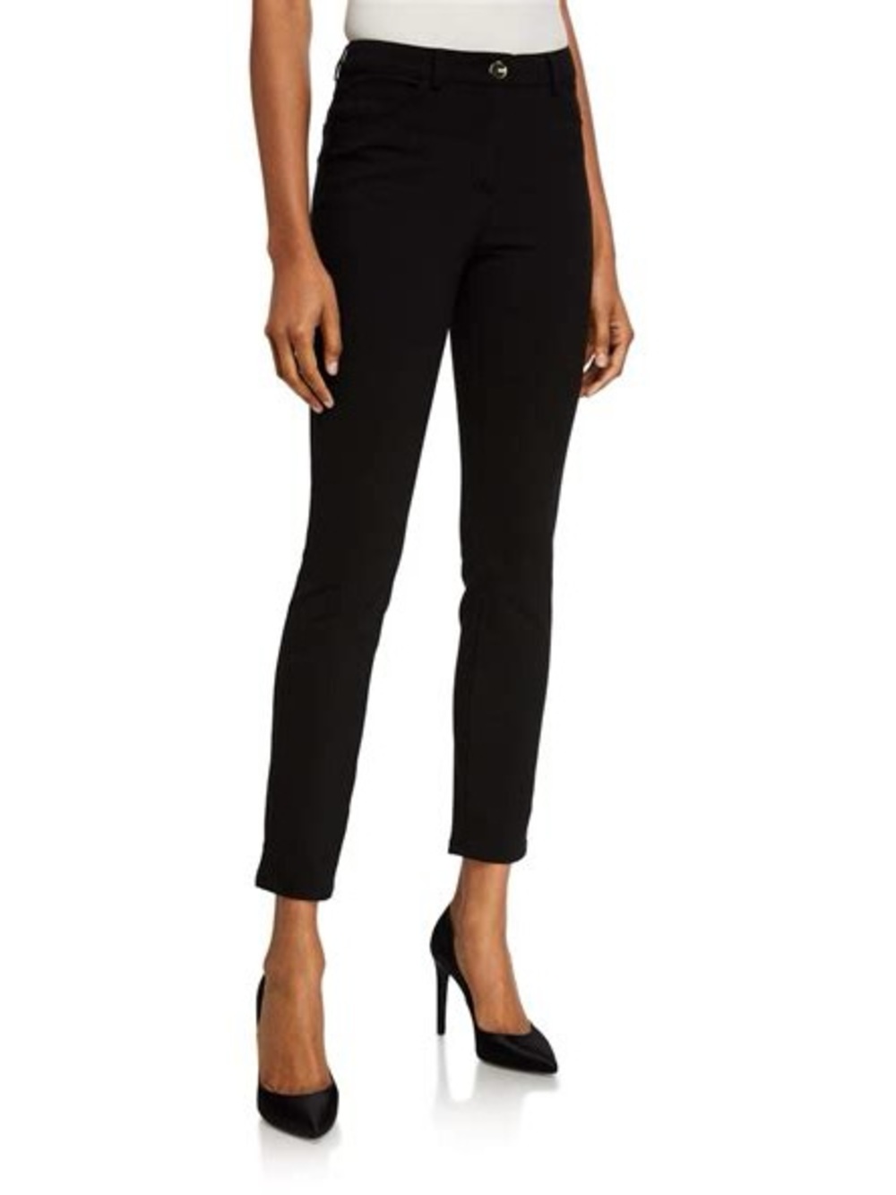 ESCADA Tygan Black Five-Pocket Techno Stretch Straight Leg Pants Size 40